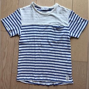 Zara nautical white with navy stripes shirt. Boy size 7T